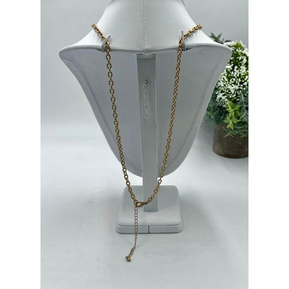 Matte Brushed Gold Double Strand Medallion Filigree Light Tassel Y Necklace - Picture 5 of 6